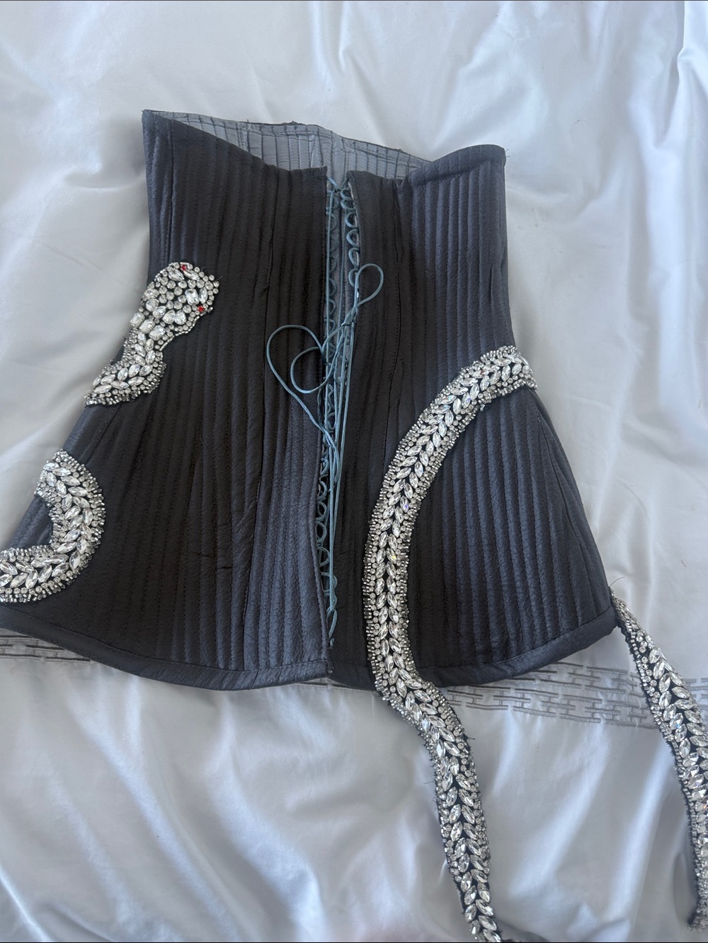 Albina Dylan Black Embellished Strapless Corset Dress - Picture 2 of 4